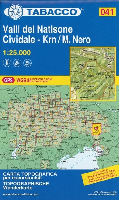 Tabacco Wandern 1 : 25 000 Valli del Natisone - 
