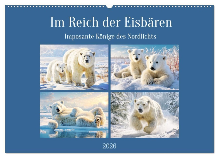 Im Reich der Eisbären. Imposante Könige des Nordlichts (Wandkalender 2026 DIN A2 quer), CALVENDO Monatskalender - Rose Hurley
