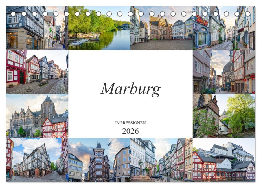 Marburg Impressionen (Tischkalender 2026 DIN A5 quer), CALVENDO Monatskalender - Dirk Meutzner