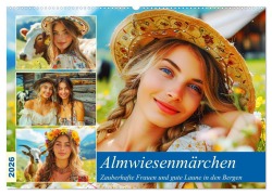 Cover-Bild zum Titel 'Almwiesenmärchen. Zauberhafte Frauen und gute Laune in den Bergen (Wandkalender 2026 DIN A2 quer), CALVENDO Monatskalender' von 'Rose Hurley'