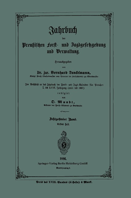 Jahrbuch der Preußischen Forst- und Jagdgesetzgebung und Verwaltung - O. Mundt