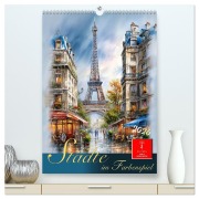 Cover-Bild zum Titel 'Städte im Farbenspiel (hochwertiger Premium Wandkalender 2026 DIN A2 hoch), Kunstdruck in Hochglanz' von 'Meike und Peter Roder'