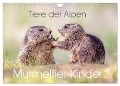 Tiere der Alpen - Murmeltier-Kinder (Wandkalender 2025 DIN A4 quer), CALVENDO Monatskalender - Judith Kuhn