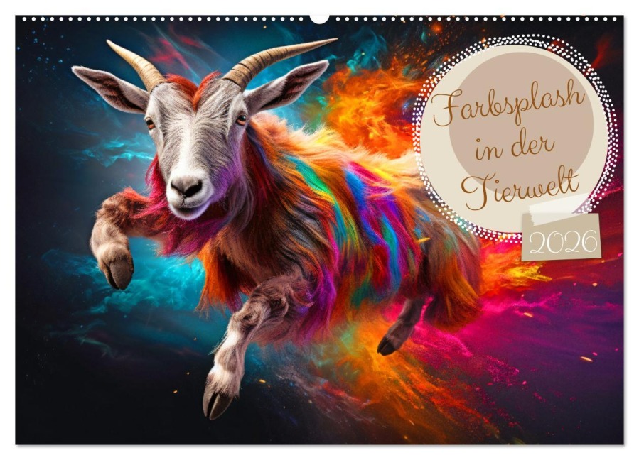 Farbsplash in der Tierwelt (Wandkalender 2026 DIN A2 quer), CALVENDO Monatskalender - Rupert Kowalski