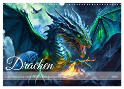 Cover-Bild zum Titel 'Drachen - Gefürchtete, aber nicht immer böse Fabelwesen (Wandkalender 2026 DIN A3 quer), CALVENDO Monatskalender' von 'Jean-Louis Glineur'