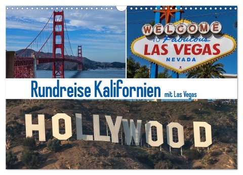 Rundreise Kalifornien mit Las Vegas (Wandkalender 2025 DIN A3 quer), CALVENDO Monatskalender - Gerd Fischer
