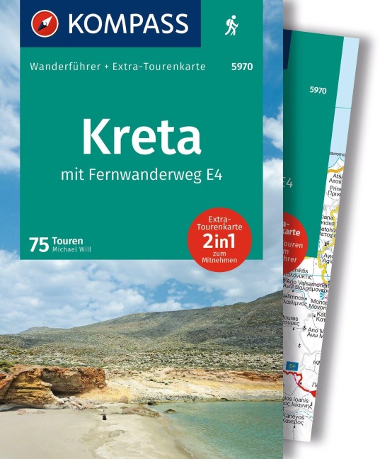 KOMPASS Wanderführer Kreta mit Weitwanderweg E4, 75 Touren mit Extra-Tourenkarte - Michael Will