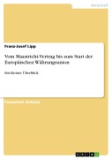 Cover-Bild zum Titel 'Vom Maastricht-Vertrag bis zum Start der Europäischen Währungsunion' von 'Franz-Josef Lipp'
