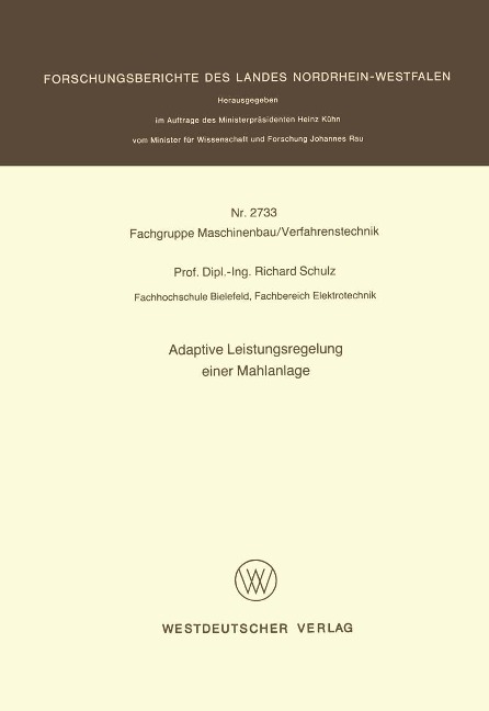 Adaptive Leistungsregelung einer Mahlanlage - Richard Schulz