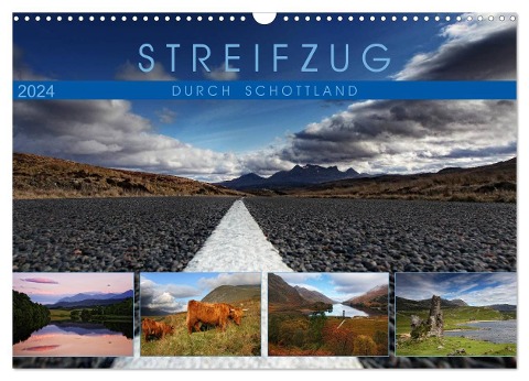 Streifzug durch Schottland (Wandkalender 2024 DIN A3 quer), CALVENDO Monatskalender - Martina Cross