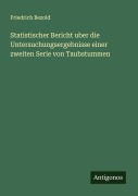 Cover-Bild zum Titel 'Statistischer Bericht uber die Untersuchungsergebnisse einer zweiten Serie von Taubstummen' von 'Friedrich Bezold'