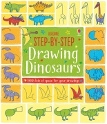 Cover-Bild zum Titel 'Step-By-Step Drawing Dinosaurs' von 'Fiona Watt'