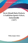 Recta Silendi Ratio Deducta A Guilielmo Ignatio Schutz, Jurisconsulte (1657) - Wilhelm Ignaz Schutz