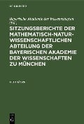 Sitzungsberichte der Mathematisch-Naturwissenschaftlichen Abteilung der Bayerischen Akademie der Wissenschaften zu München. Heft 1/1926 - 