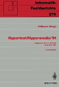 Cover-Bild zum Titel 'Hypertext / Hypermedia '91' von ''