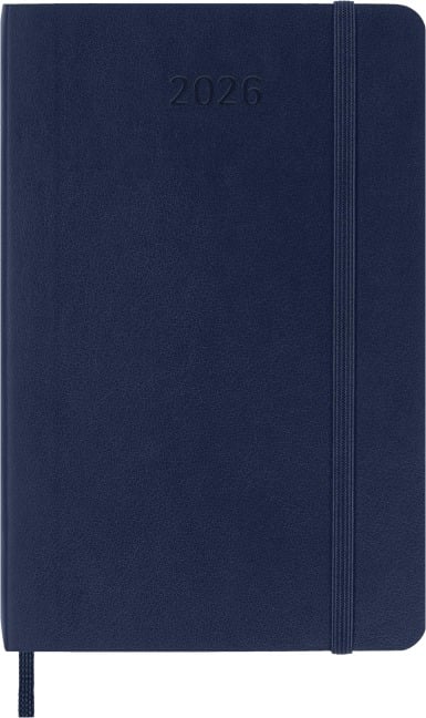 Moleskine 12 Monate Wochen Notizkalender 2026, Pocket/A6, 1 Wo = 1 Seite, rechts linierte Seite, Weicher Einband, Saphir - 