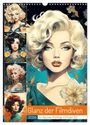 Cover-Bild zum Titel 'Glanz der Filmdiven. Art Nouveau Paintings im Poster-Stil (Wandkalender 2026 DIN A3 hoch), CALVENDO Monatskalender' von 'Rose Hurley'