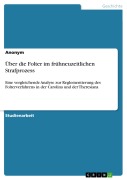 Cover-Bild zum Titel 'Über die Folter im frühneuzeitlichen Strafprozess' von ''