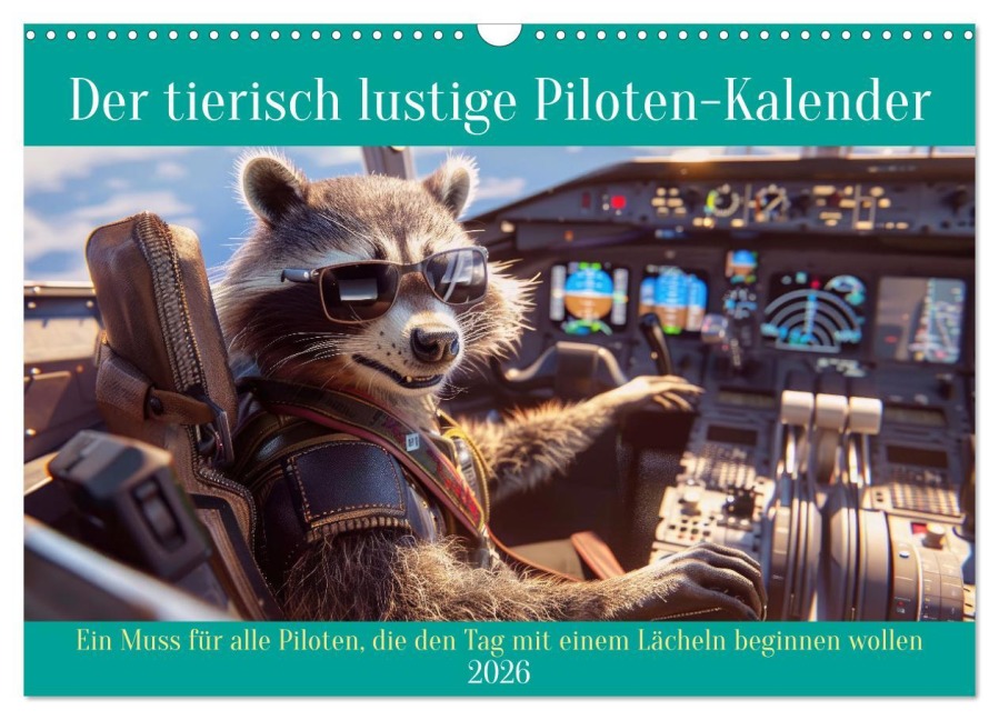 Der tierisch lustige Piloten-Kalender (Wandkalender 2026 DIN A3 quer), CALVENDO Monatskalender - Peter Rübsamen