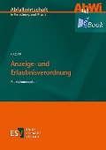 Cover-Bild zum Titel 'Anzeige- und Erlaubnisverordnung' von 'Olaf Kropp'