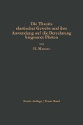 Cover-Bild zum Titel 'Die Theorie elastischer Gewebe und ihre Anwendung auf die Berechnung biegsamer Platten' von 'Henri Marcus'