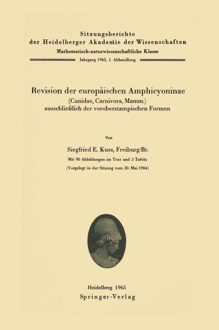 Revision der europäischen Amphicyoninae - Sigfried Ernst Kuss