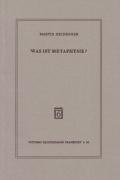 Cover-Bild zum Titel 'Was ist Metaphysik?' von 'Martin Heidegger'