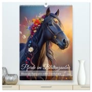 Cover-Bild zum Titel 'Pferde im Blütenzauber - Blumige Portraits edler Vierbeiner (hochwertiger Premium Wandkalender 2026 DIN A2 hoch), Kunstdruck in Hochglanz' von 'Fotodesign Verena Scholze'