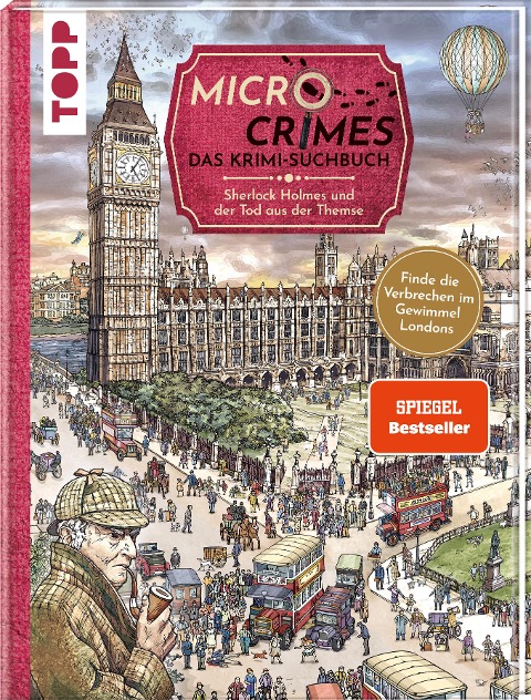 Micro Crimes. Das Krimi-Suchbuch. Sherlock Holmes und der Tod aus der Themse. Finde die Verbrecher im Gewimmel von London 1920 - Gecko Keck