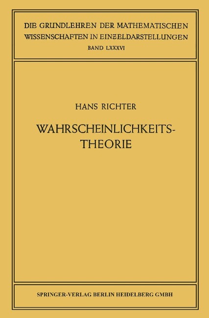 Wahrscheinlichkeitstheorie - Hans Richter