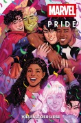 Cover-Bild zum Titel 'Marvel Pride: Vielfalt der Liebe' von 'Alyssa Wong, Charlie Jane Anders, Kei Zama, Hector Barros, Ted Brandt'