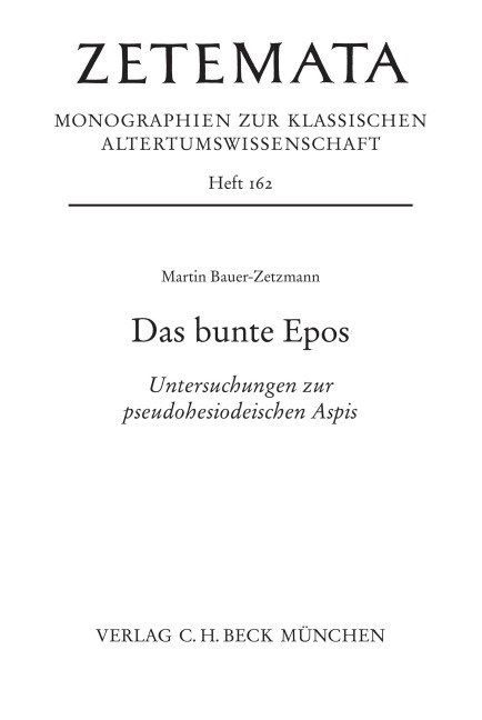 Das bunte Epos - Martin Bauer-Zetzmann