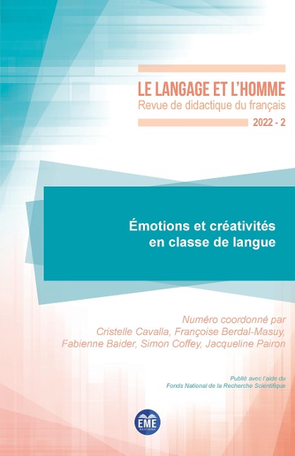 Émotions et créativités en classe de langue - Cristelle Cavalla, Francoise Berdal-Masuy, Fabienne Baider, Simon Coffey, Jacqueline (coord. Pairon