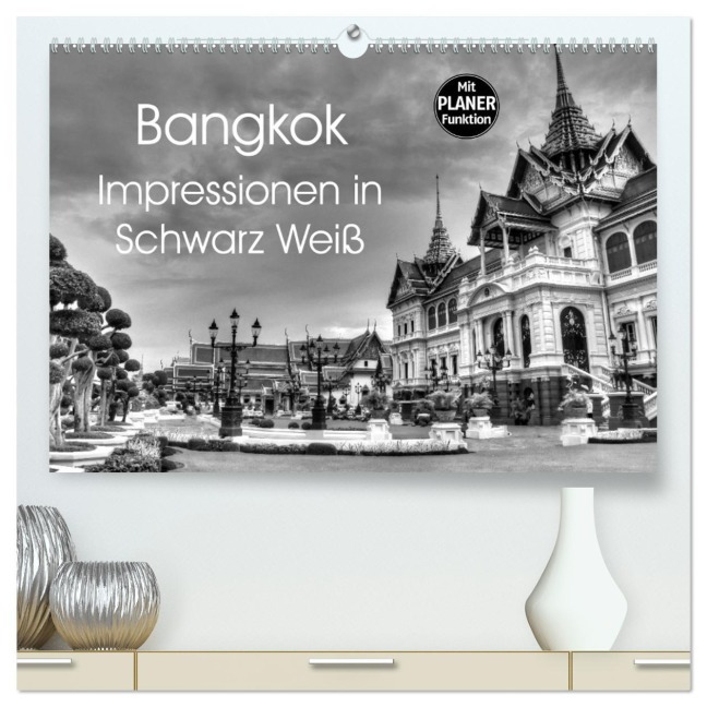 Bangkok Impressionen in Schwarz Weiß (hochwertiger Premium Wandkalender 2026 DIN A2 quer), Kunstdruck in Hochglanz - Ralf Wittstock