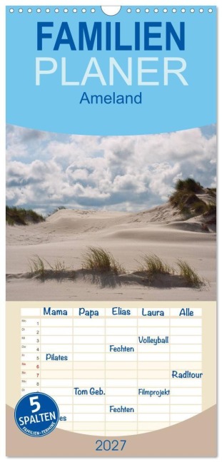 Familienplaner 2027 - Ameland mit 5 Spalten (Wandkalender, 21 x 45 cm) CALVENDO - Michael Bücker