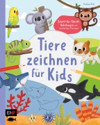 Cover-Bild zum Titel 'Tiere zeichnen für Kids - Über 100 kunterbunte Lieblingstiere mit einfachen Formen Schritt-für-Schritt malen lernen' von 'Eunhye Kim'