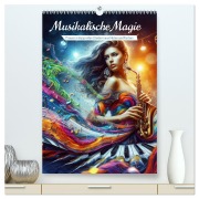 Cover-Bild zum Titel 'Musikalische Magie - Frauen in klangvollen Kleidern aus Noten und Farbe (hochwertiger Premium Wandkalender 2026 DIN A2 hoch), Kunstdruck in Hochglanz' von 'Fotodesign Verena Scholze'