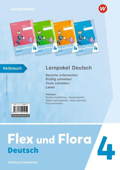 Flex und Flora 4. Lernpaket Deutsch (Druckschrift) Verbrauchsmaterial - 