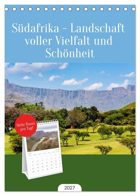Tischplaner 2027 - Südafrika - Landschaft voller Vielfalt und Schönheit (A5 Tischkalender zum Aufstellen) CALVENDO - Dietmar Janietz