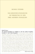 Cover-Bild zum Titel 'Das Johannes-Evangelium im Verhältnis zu den drei anderen Evangelien, besonders zu dem Lukas-Evangelium' von 'Rudolf Steiner'