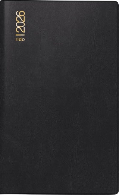 rido/idé 7046962906 | Taschenkalender Mod. M-Planer 2026 | A6, Kunststoff, schwarz - 