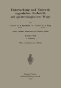 Cover-Bild zum Titel 'Untersuchung und Nachweis Organischer Farbstoffe auf Spektroskopischem Wege' von 'Jaroslav Formánek, Eugen Grandmougin'