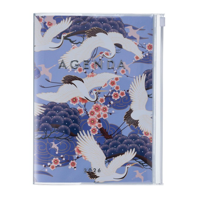 MARK'S 2025/26 Taschenkalender, A5 Japan / Birds // Purple - 