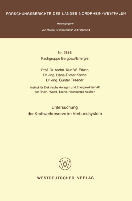 Untersuchung der Kraftwerkreserve im Verbundsystem - Kurt W. Edwin