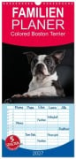 Cover-Bild zum Titel 'Familienplaner 2027 - Colored Boston Terrier 2027 mit 5 Spalten (Wandkalender, 21 x 45 cm) CALVENDO' von 'Nicola Kassat Fotografie'