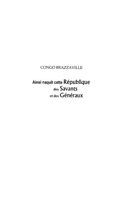 Congo brazzaville ainsi naquitcette rep - Baniafouna Calixte