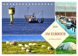 Cover-Bild zum Titel 'Am Elbdeich - Von Schiffen und Schafen (Tischkalender 2026 DIN A5 quer), CALVENDO Monatskalender' von 'Henning von Löwis of Menar'
