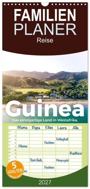 Familienplaner 2027 - Guinea - Das einzigartige Land in Westafrika. mit 5 Spalten (Wandkalender, 21 x 45 cm) CALVENDO - M. Scott