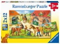 Ravensburger Kinderpuzzle 05178 - Ferien auf dem Pferdehof - 2x12 Teile Puzzle für Kinder ab 3 Jahren - 