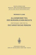 Cover-Bild zum Titel 'Allgemeiner Teil des Bürgerlichen Rechts' von 'Werner Flume'